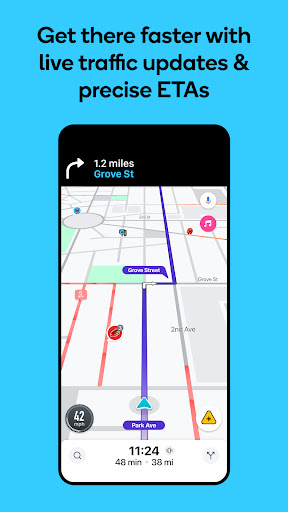 Навигация в Waze — экран приложения